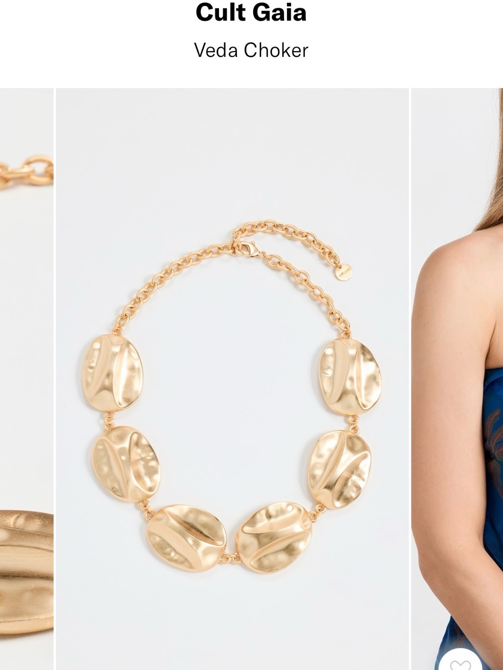 Cult Gaia Gold Sculpted Medallion Choker